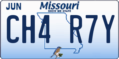 MO license plate CH4R7Y