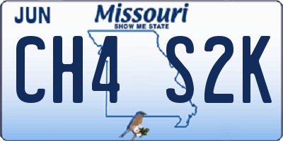 MO license plate CH4S2K