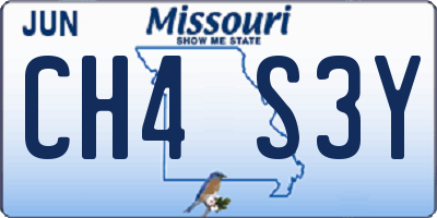 MO license plate CH4S3Y