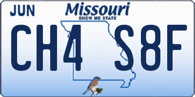 MO license plate CH4S8F