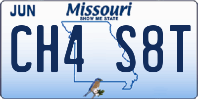 MO license plate CH4S8T