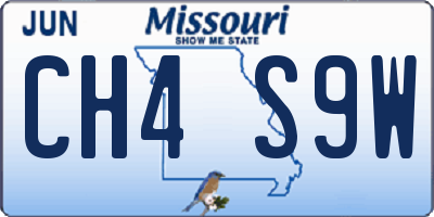MO license plate CH4S9W