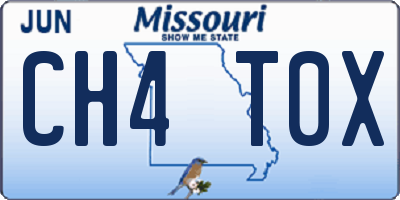 MO license plate CH4T0X