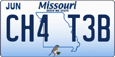 MO license plate CH4T3B