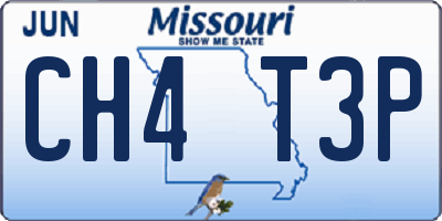 MO license plate CH4T3P