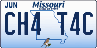 MO license plate CH4T4C