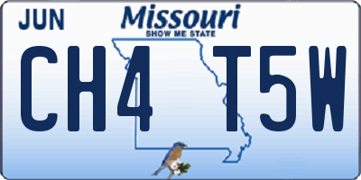 MO license plate CH4T5W
