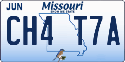 MO license plate CH4T7A