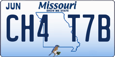 MO license plate CH4T7B