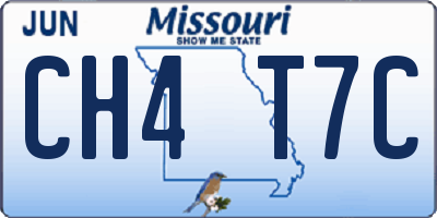 MO license plate CH4T7C