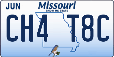 MO license plate CH4T8C