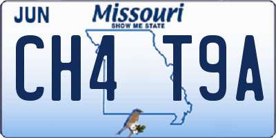 MO license plate CH4T9A
