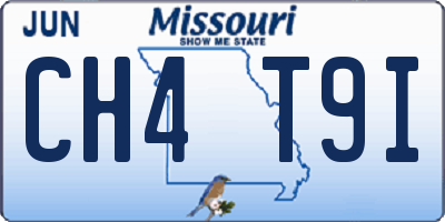 MO license plate CH4T9I