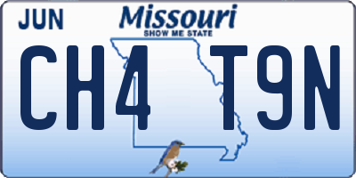 MO license plate CH4T9N