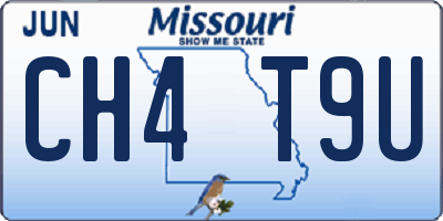 MO license plate CH4T9U