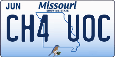 MO license plate CH4U0C