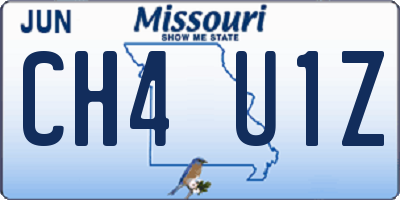 MO license plate CH4U1Z