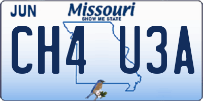 MO license plate CH4U3A
