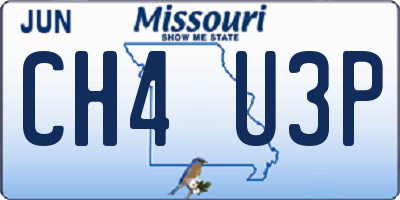 MO license plate CH4U3P