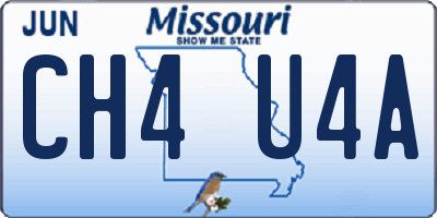 MO license plate CH4U4A
