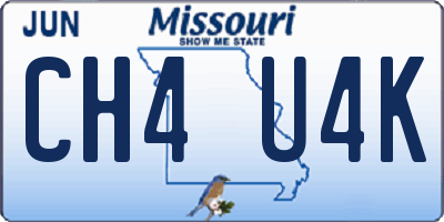 MO license plate CH4U4K