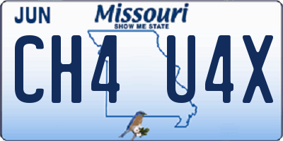 MO license plate CH4U4X