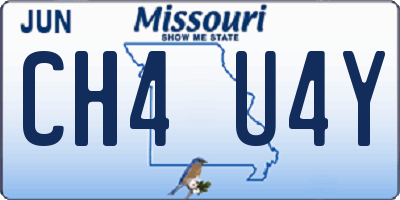 MO license plate CH4U4Y