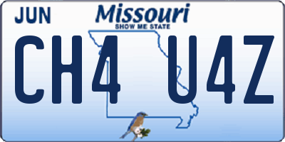 MO license plate CH4U4Z