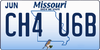 MO license plate CH4U6B