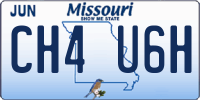 MO license plate CH4U6H