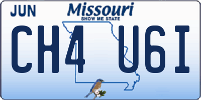 MO license plate CH4U6I
