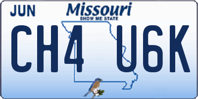 MO license plate CH4U6K