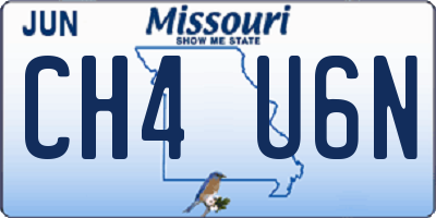 MO license plate CH4U6N