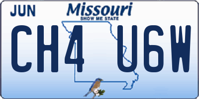 MO license plate CH4U6W