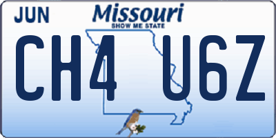 MO license plate CH4U6Z