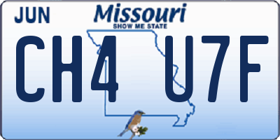 MO license plate CH4U7F