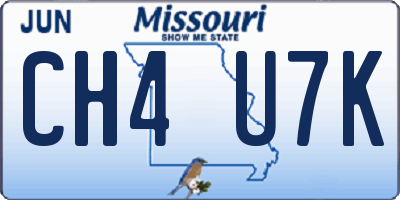 MO license plate CH4U7K