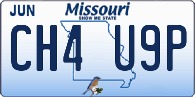 MO license plate CH4U9P