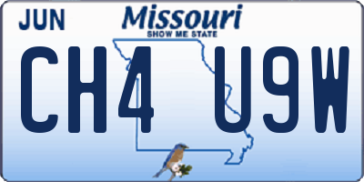 MO license plate CH4U9W