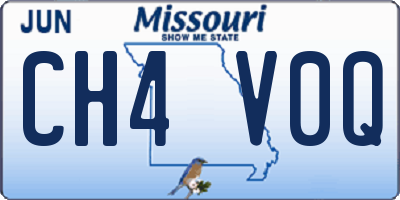 MO license plate CH4V0Q