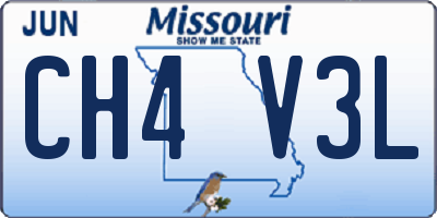 MO license plate CH4V3L
