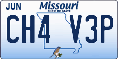 MO license plate CH4V3P