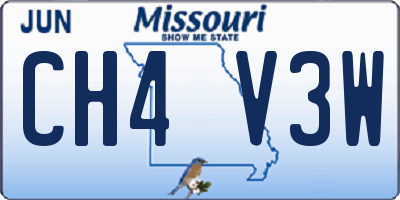 MO license plate CH4V3W