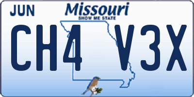 MO license plate CH4V3X