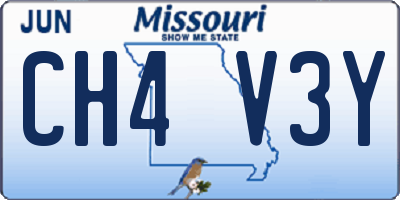 MO license plate CH4V3Y