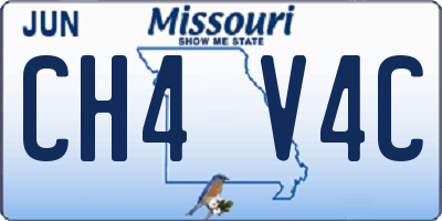 MO license plate CH4V4C