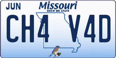 MO license plate CH4V4D