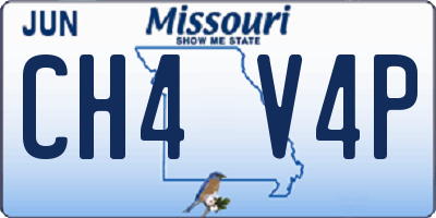 MO license plate CH4V4P