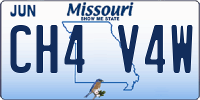 MO license plate CH4V4W