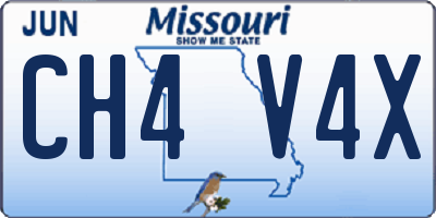 MO license plate CH4V4X
